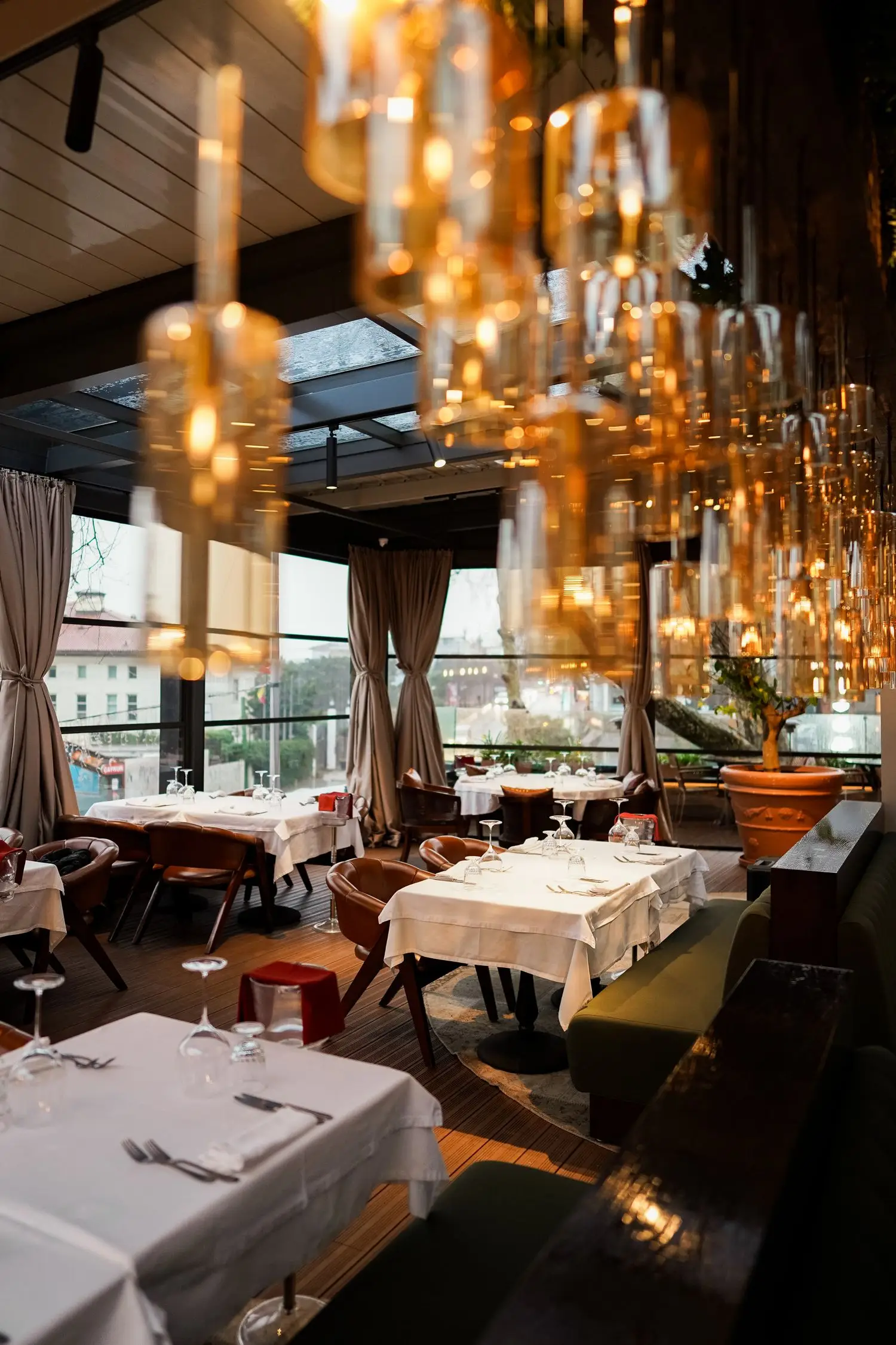Upscale hospitality interior with elegant seating